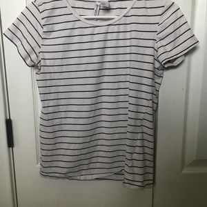 White with black stripes. H&M tee